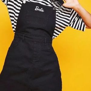 NWT Missguided X Barbie overalls jumper dress